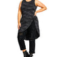 City Chic Women's Trendy Plus Longline Knot Top Black Size 18W