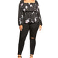 City Chic Women's Trendy Plus French Blooms Top Black Size 18W