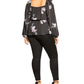 City Chic Women's Trendy Plus French Blooms Top Black Size 18W