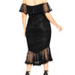 City Chic Women's Trendy Plus Lace Dress Black Size 22W