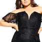 City Chic Women's Trendy Plus Lace Dress Black Size 22W