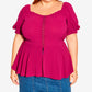 City Chic Women's Quirky Corset Top Red Size 20W