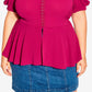 City Chic Women's Quirky Corset Top Red Size 20W