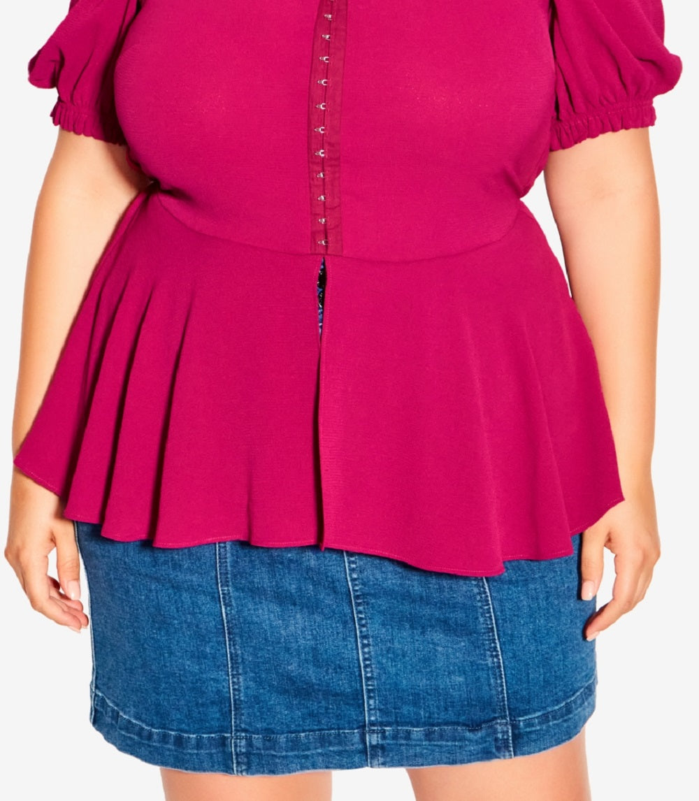City Chic Women's Quirky Corset Top Red Size 20W