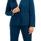 Le Suit Women's Stretch Crepe Pantsuit Blue Size 18