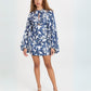 Significant Other Holly Floral Minidress in Navy Stencil Print Size 2