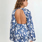 Significant Other Holly Floral Minidress in Navy Stencil Print Size 2
