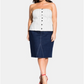 City Chic Women's Trendy Plus Sweet Stripe Corset Top White Size 18W