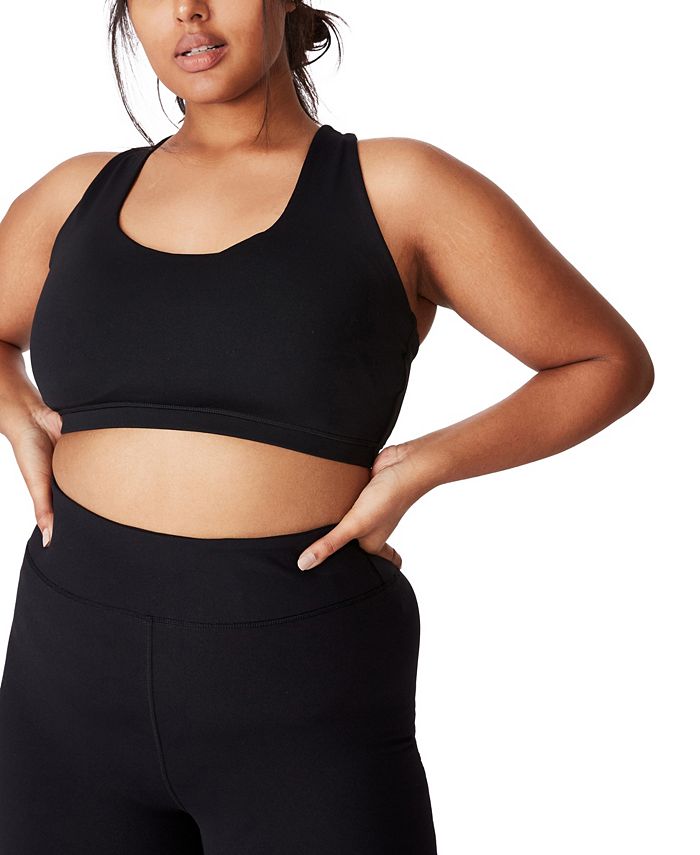 COTTON ON Women's Active Strappy Crop Top Black Size 20W