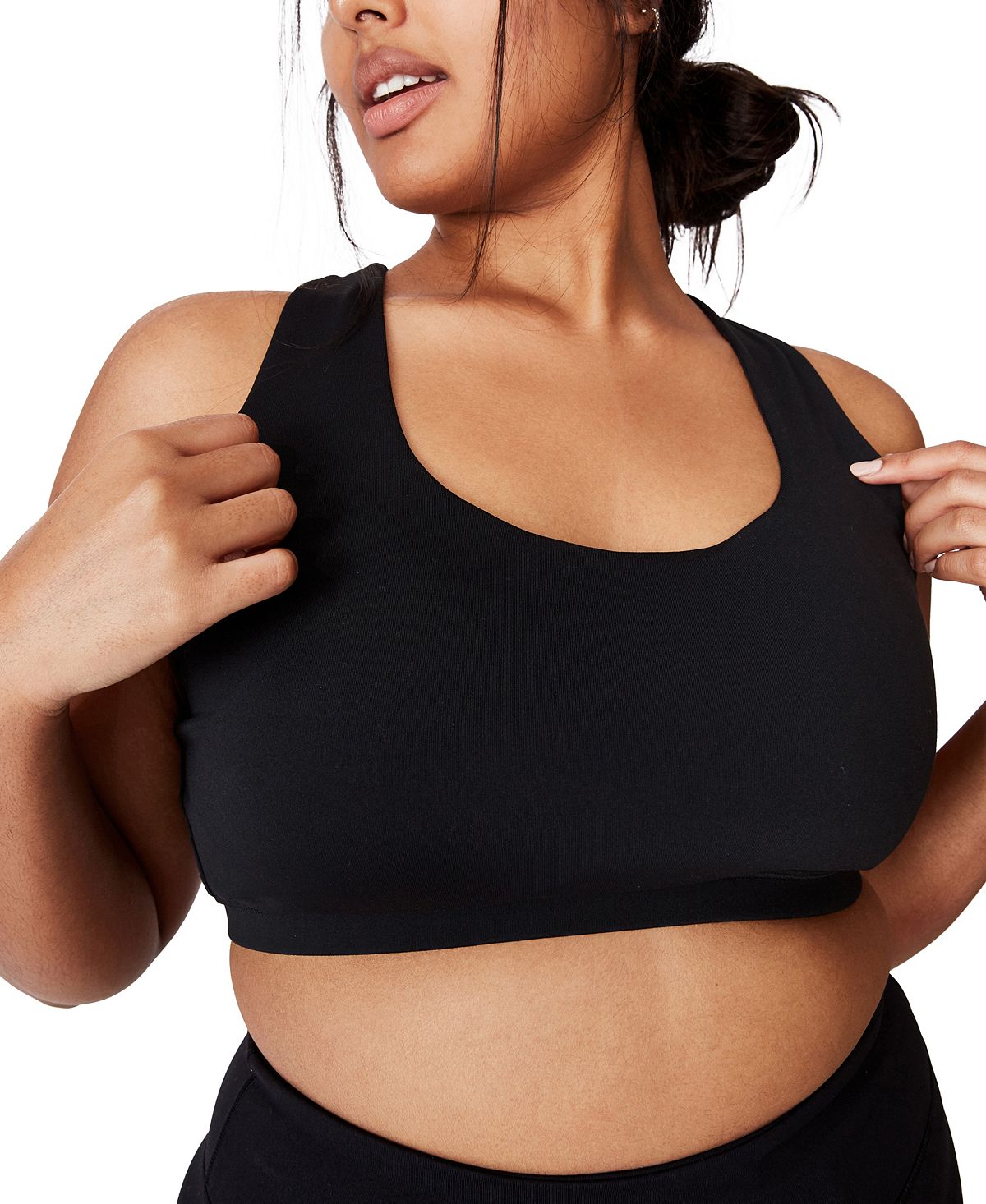 COTTON ON Women's Active Strappy Crop Top Black Size 20W