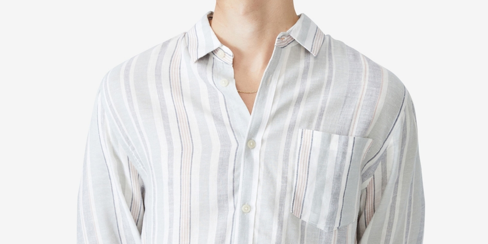 COTTON ON Men's Ashby Long Sleeve Shirt Blue Size Small