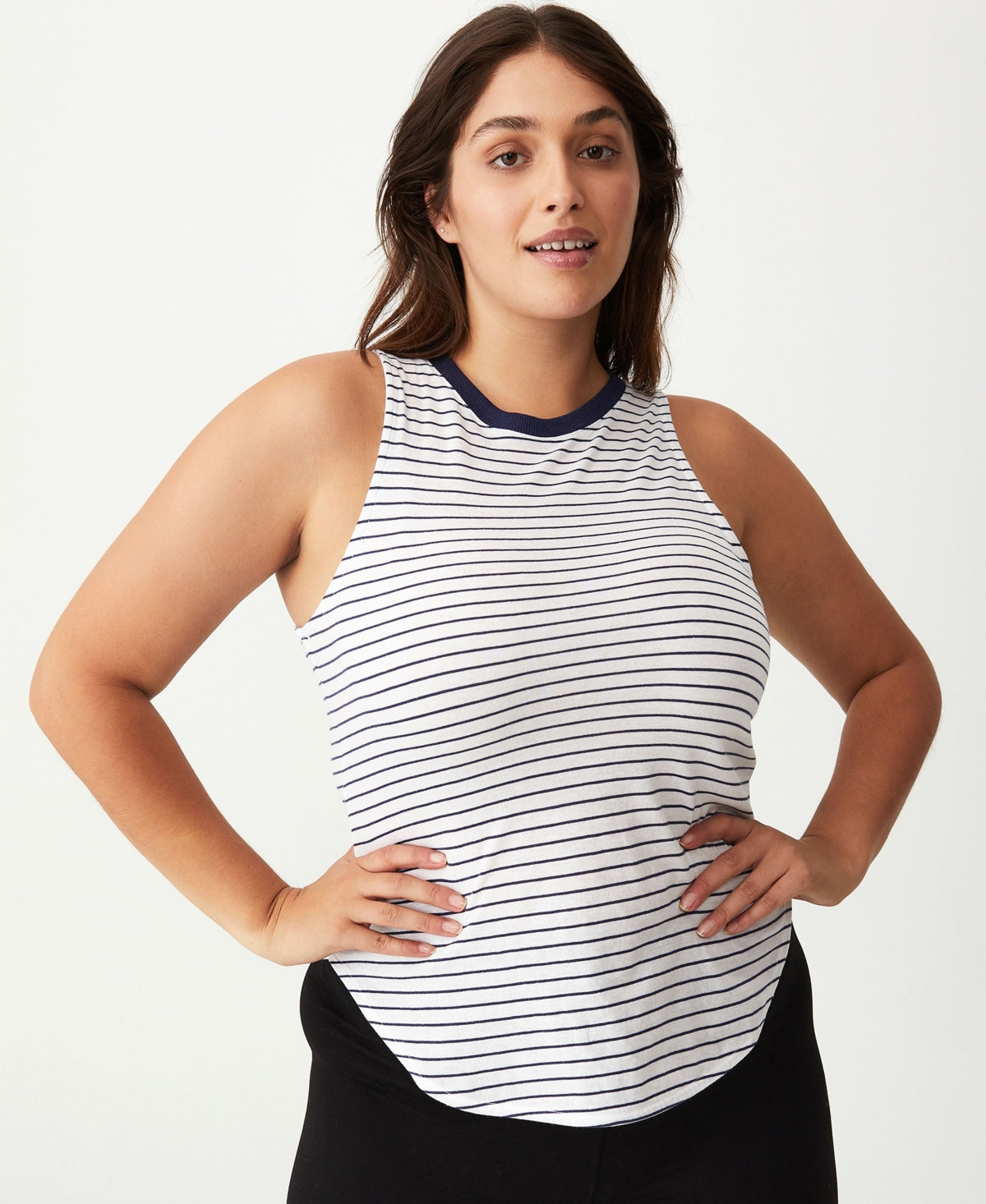 Cotton On Women's Active Curve Hem Tank Blue Size M