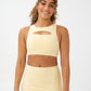 COTTON ON Women's Smoothing Cut Out Vestlette Top Yellow Size Medium