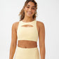 COTTON ON Women's Smoothing Cut Out Vestlette Top Yellow Size Medium