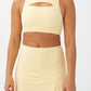 COTTON ON Women's Smoothing Cut Out Vestlette Top Yellow Size Medium