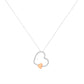 10KT Two Tone Gold 1/6 cttw Diamond Floating Heart Pendant Necklace (K-L, I1-I2)