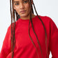 Cotton On Women's Plush Crewneck Sweatshirt Red Size Medium
