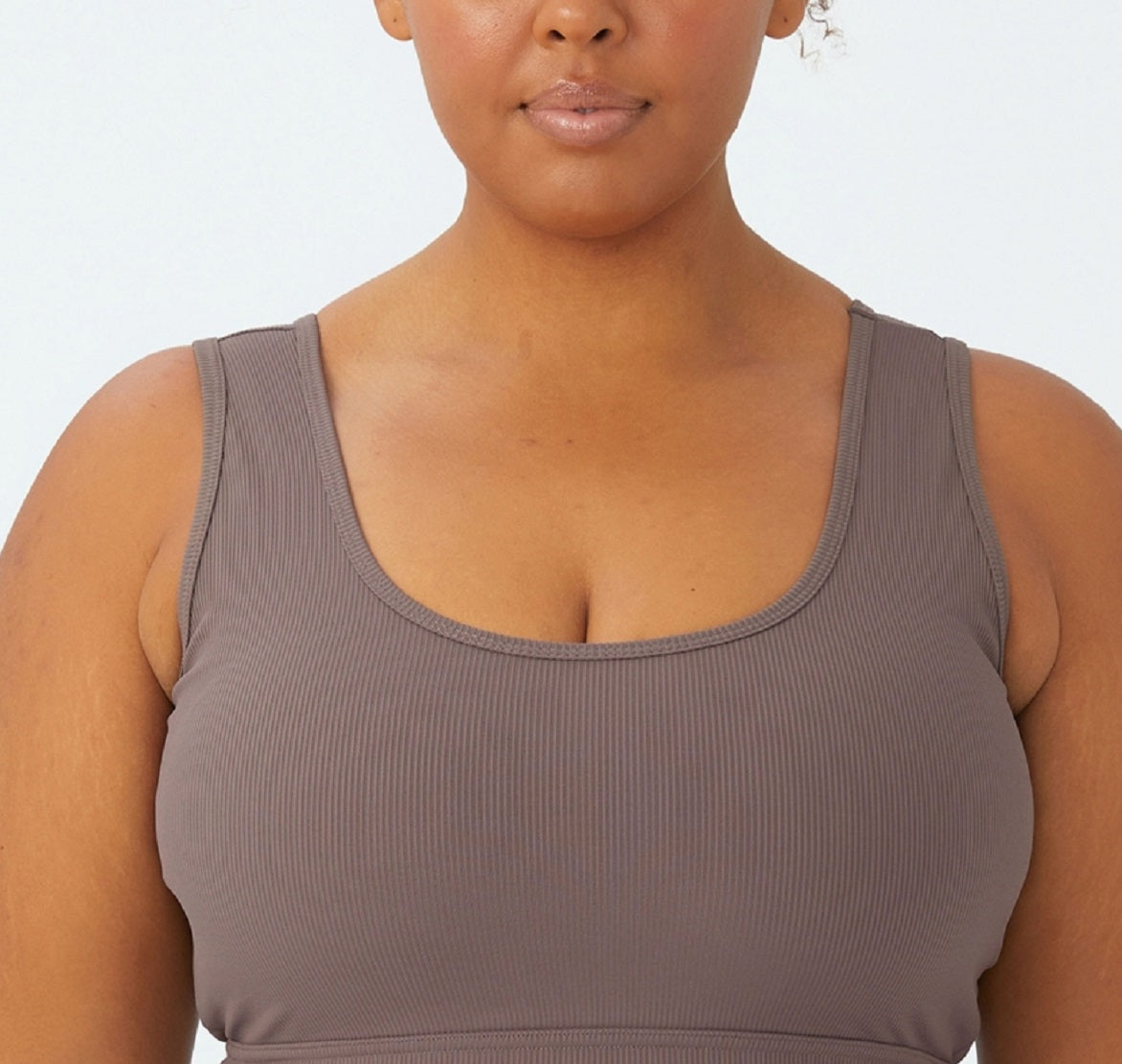 COTTON ON Women's Active Rib Crop Tank Top Brown Size 22W