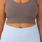COTTON ON Women's Active Rib Crop Tank Top Brown Size 22W