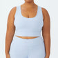 COTTON ON Women's Active Rib Crop Tank Top Blue Size 16W