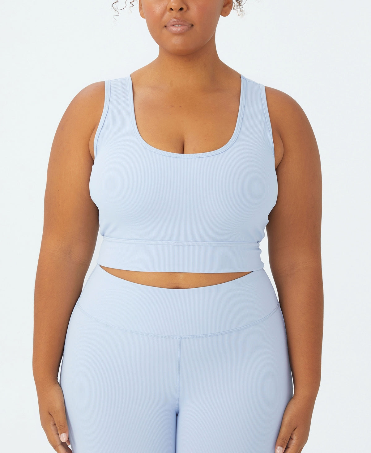 COTTON ON Women's Active Rib Crop Tank Top Blue Size 16W