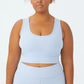 COTTON ON Women's Active Rib Crop Tank Top Blue Size 16W