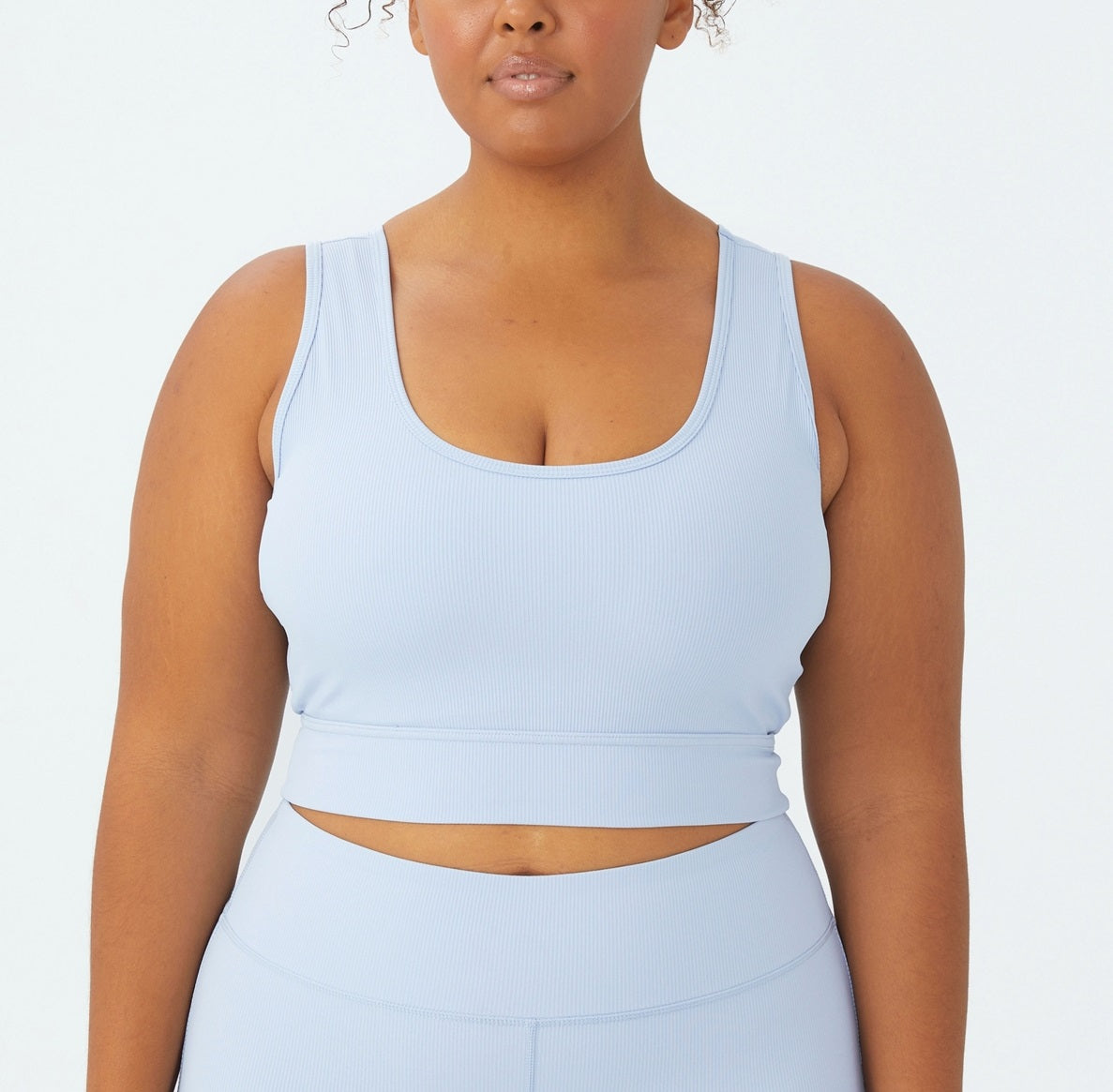 COTTON ON Women's Active Rib Crop Tank Top Blue Size 16W