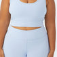 COTTON ON Women's Active Rib Crop Tank Top Blue Size 18W