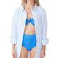 COTTON ON Women's Striped Swing Beach Shirt Cover Up Swimsuit Blue Size Large