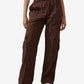Cotton On Women's Wide Leg Cuffed Cargo Pants Brown Size Large