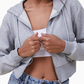 Cotton On Cropped Zip Top for Women in Black Size Medium