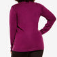 City Chic Women's Yolanda Cutout Mock Neck Sweater Purple Size 20W