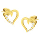 14K Yellow Gold 1/8 Cttw Diamond Journey Heart Hoop Earrings (K-L Color, I1-I2 Clarity)