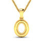 0.18 Carat Genuine White Diamond 14K Yellow Gold Semi Mount Pendant - holds 8x6mm Oval Gemstone