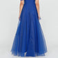 Theia - Atlas Shawl Draped Gown