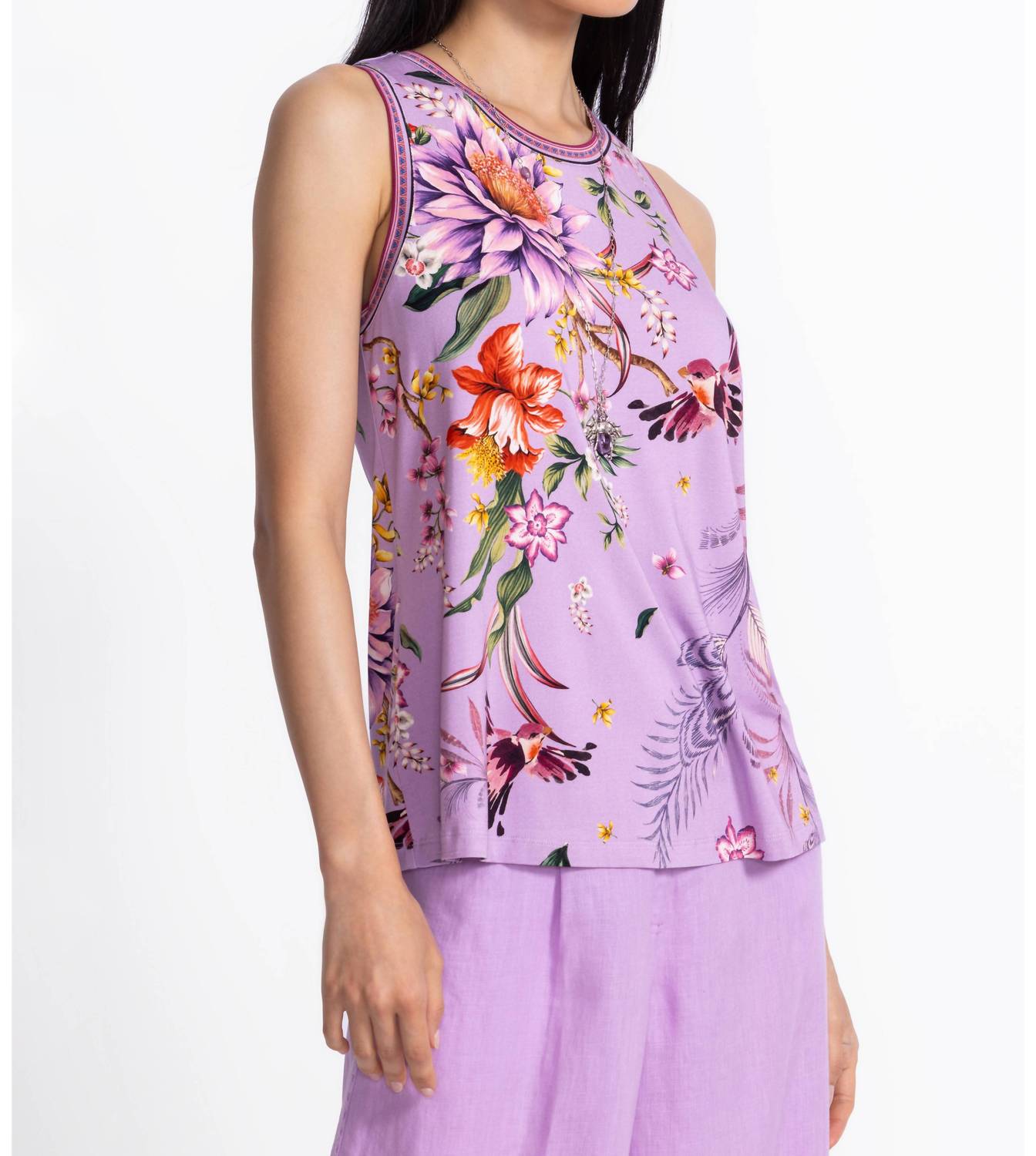 Johnny Was - The Jaine Favorite Crew Neck Swing Tank