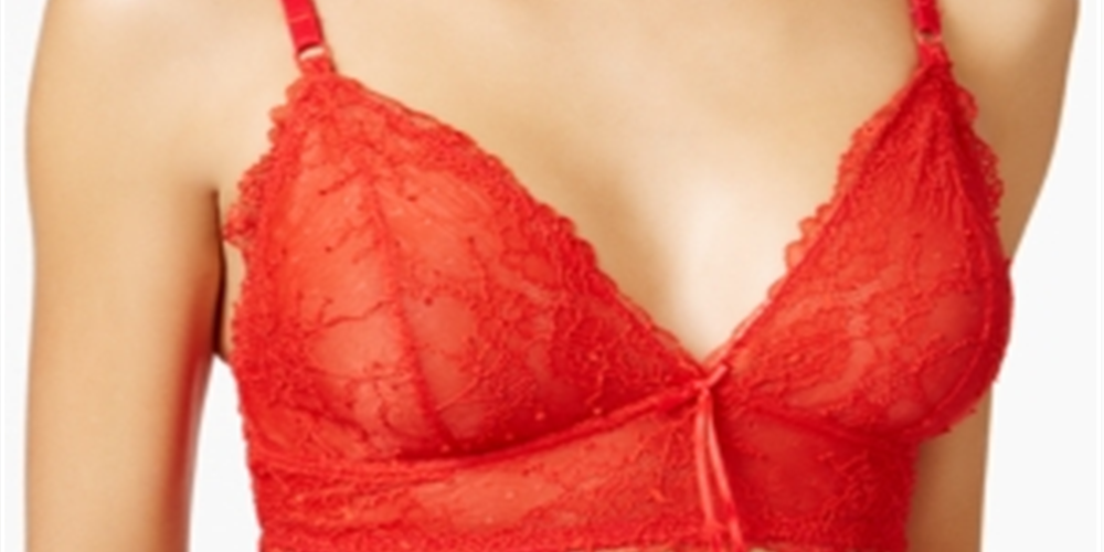 Heidi By Heidi Klum Women's Sheer Natural Lift Soft Cup Bra Red Size Small