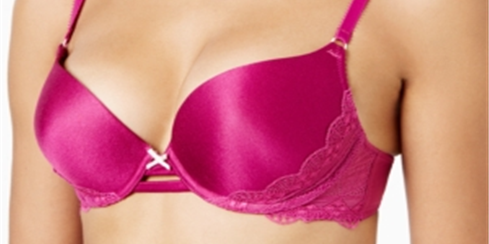 Heidi by Heidi Klum महिलाओं के लिए सुपर बूस्ट ज्योमेट्रिक लेस ब्रा गुलाबी, साइज़ 34C