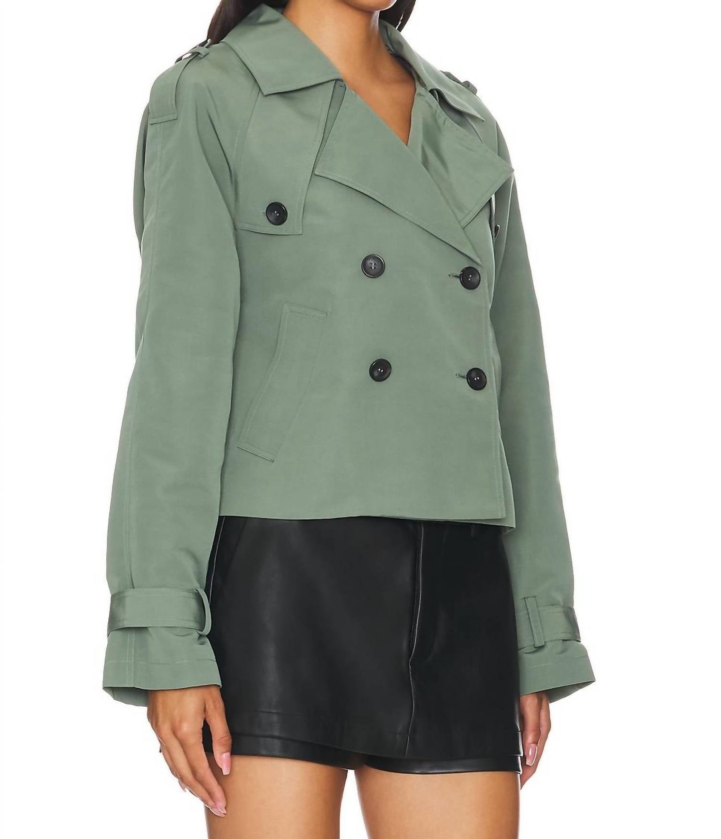 Steve Madden - Sirus Cropped Double-Breasted Trench Jacket