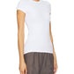 Enza Costa - Textured Rib Cap Sleeve Crew Shirt