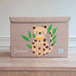 A Nice House - Peaceful Cheetah Appliquéd, Collapsible Toy Box and Storage Box
