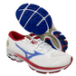 Mizuno Women's Wave Rider 22 Knit Running Shoe White/Red Size 6 B(M) Us