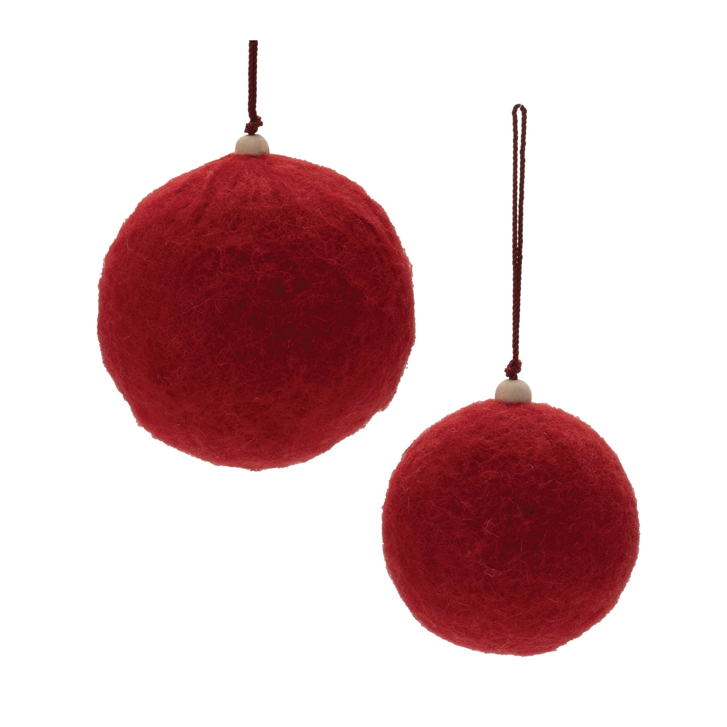 Felt fabric ball ornament (set of 4)
