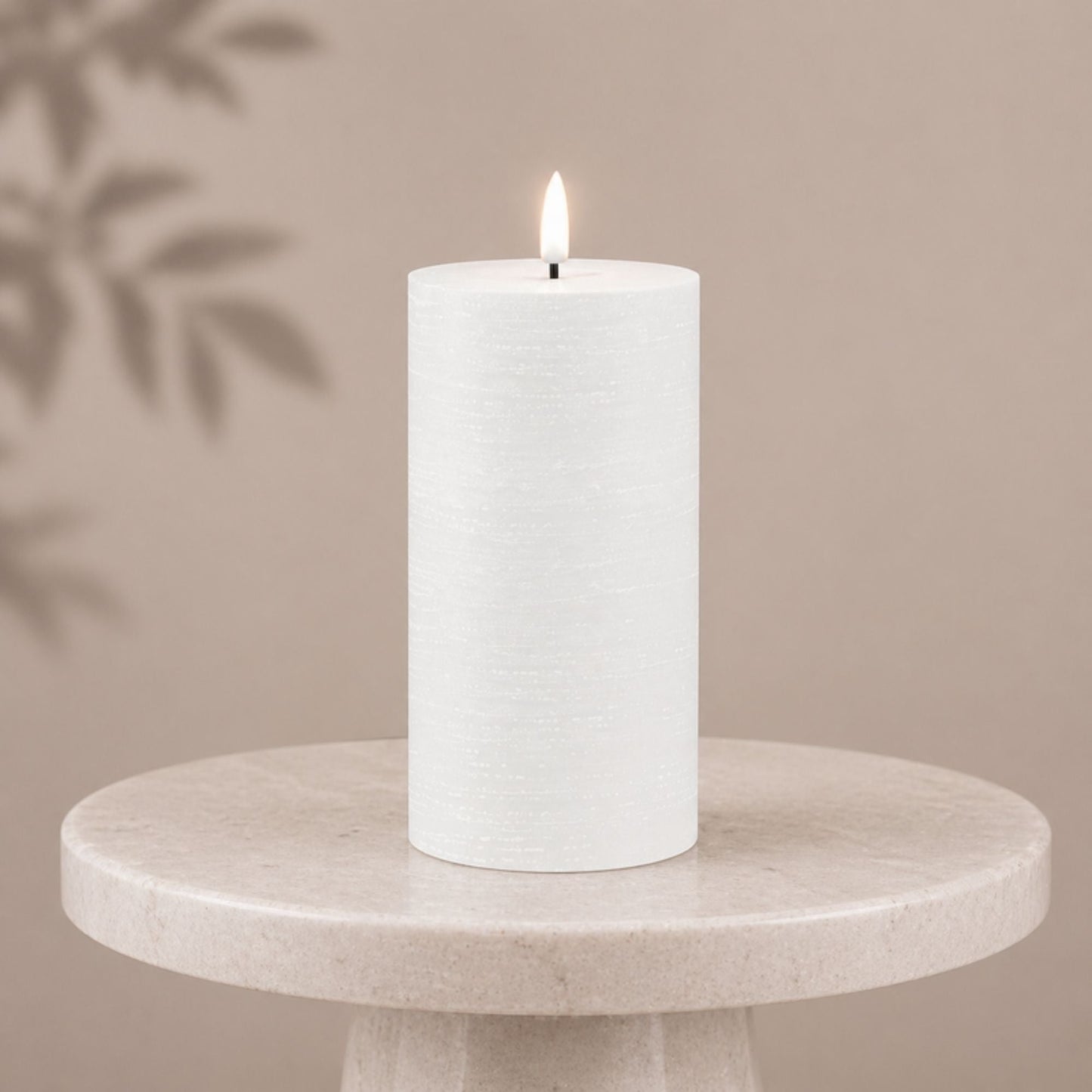 FIA Wick White Pillar Candle (Set of 2)