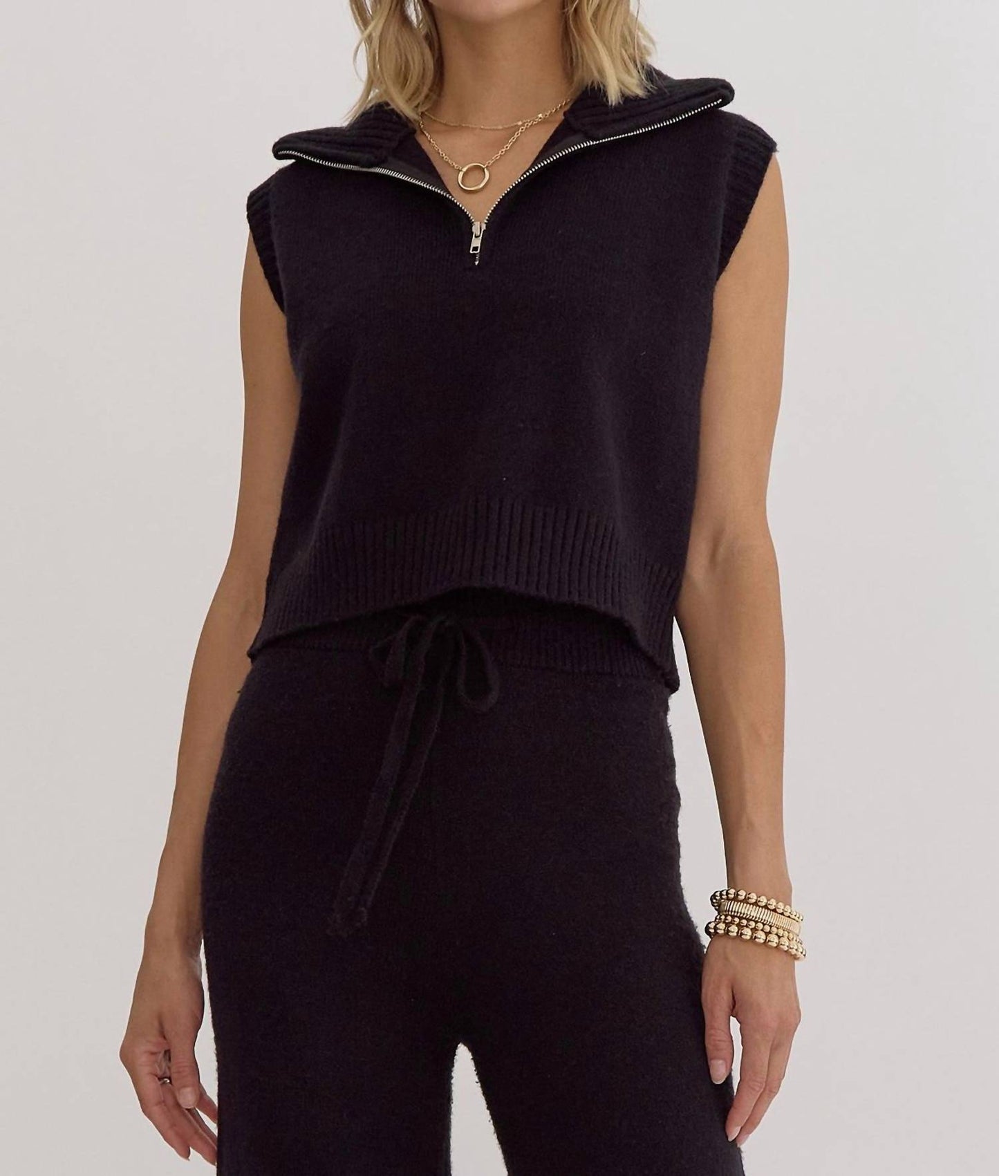 Entro - Knit Half Zip Top
