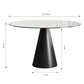 Round Dining Table for 2-4 People - Black / Brown