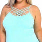 Aaaaa Fashion - Strappy Criss Cross Plus Cami Top