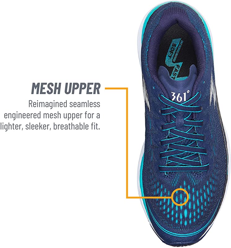 361 Degrees Women?s Meraki 2 Running Shoes Eclipse/Peacock Size 10.5 B(M) US