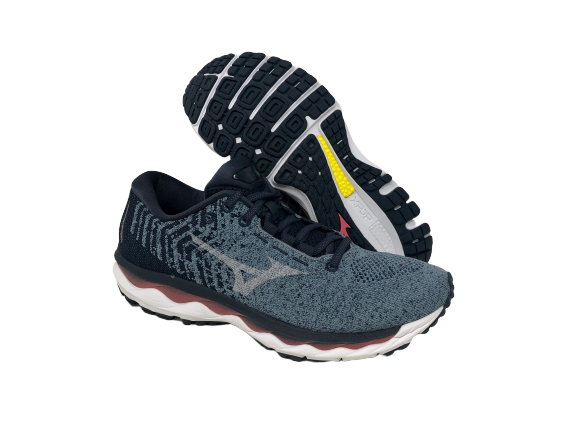 Mizuno Women's Waveknit 3 Running Shoe Citadel/Vapor Blue Size 6.5 B(M) US
