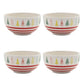 Ceramic Pine Tree Print Bowl (Set of 4)
